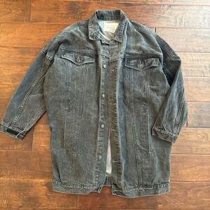 Vintage Jordache Charcoal Denim Jean Jacket Oversized‎ 80s 90s Size Medium